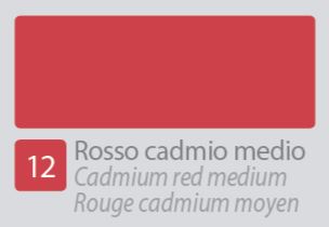 COLORE A VERNICE PER IL RESTAURO DEI DIPINTI N.12 ROSSO CADMIO MEDIO