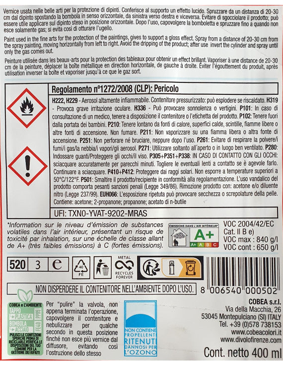 Fissativo spray per matita, carboncino, tempera e acquerello