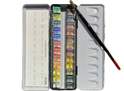 Cofanetto completo di 24 acquerelli Divolo extrafini al miele di acacia da 1/2 godet + 1 pennello