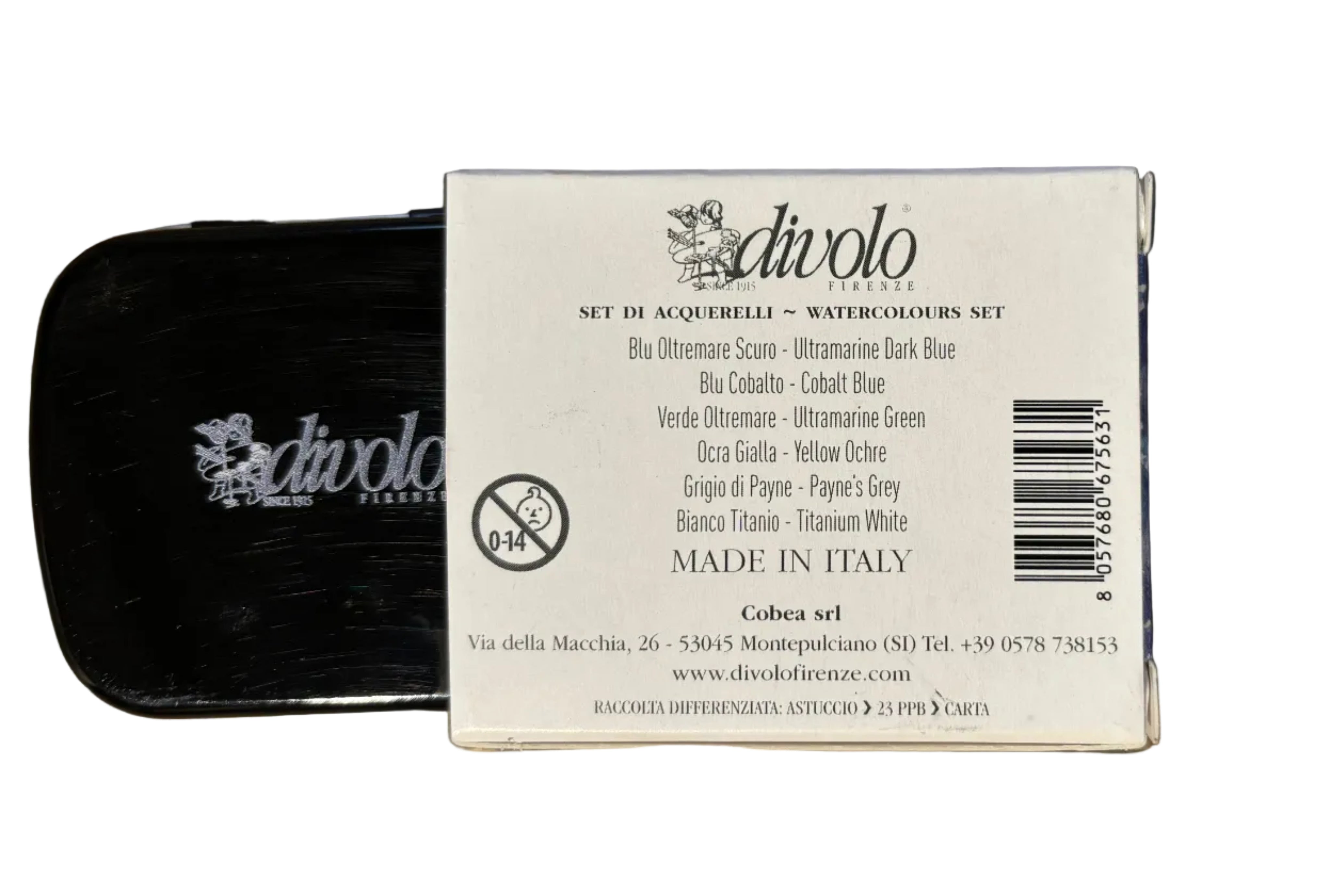 AQ6-ORIZZONTE MARINO COFANETTO IN METALLO DA 6 ACQUERELLI EXTRAFINI AL MIELE DI ACACIA