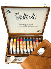 Cassetta completa di 10 colori Acrilici Betacril