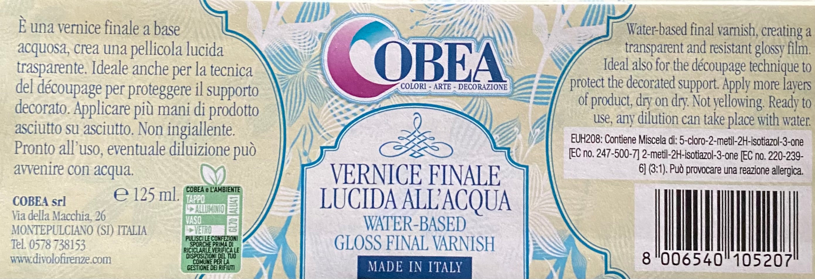 Vernice finale all'acqua lucida