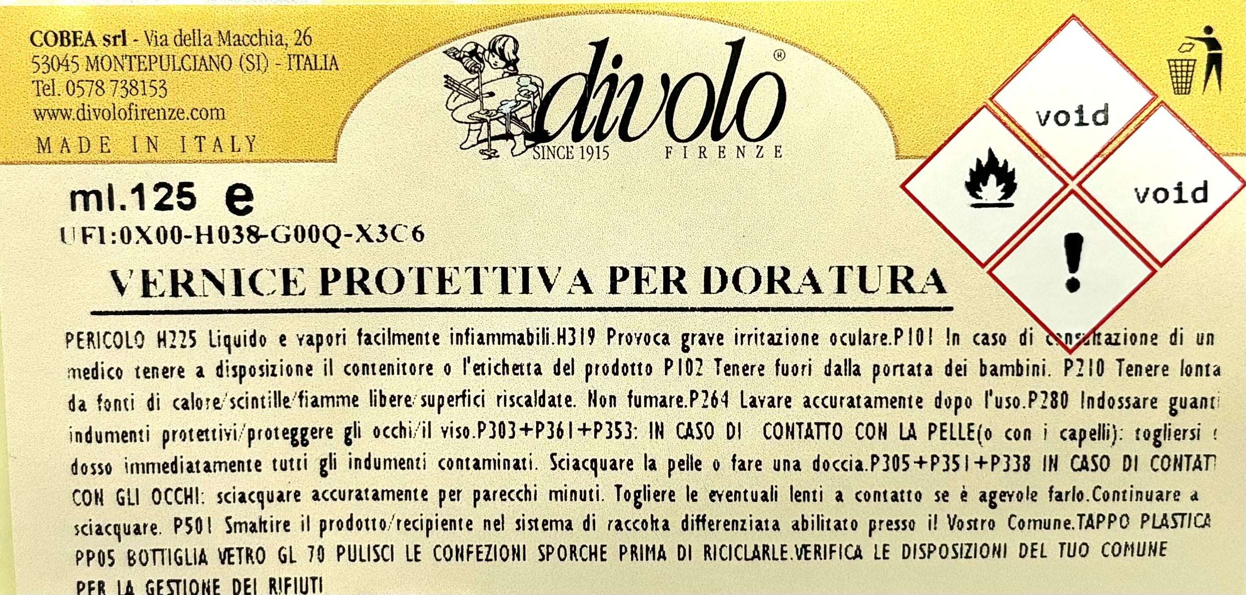 Vernice protettiva per doratura