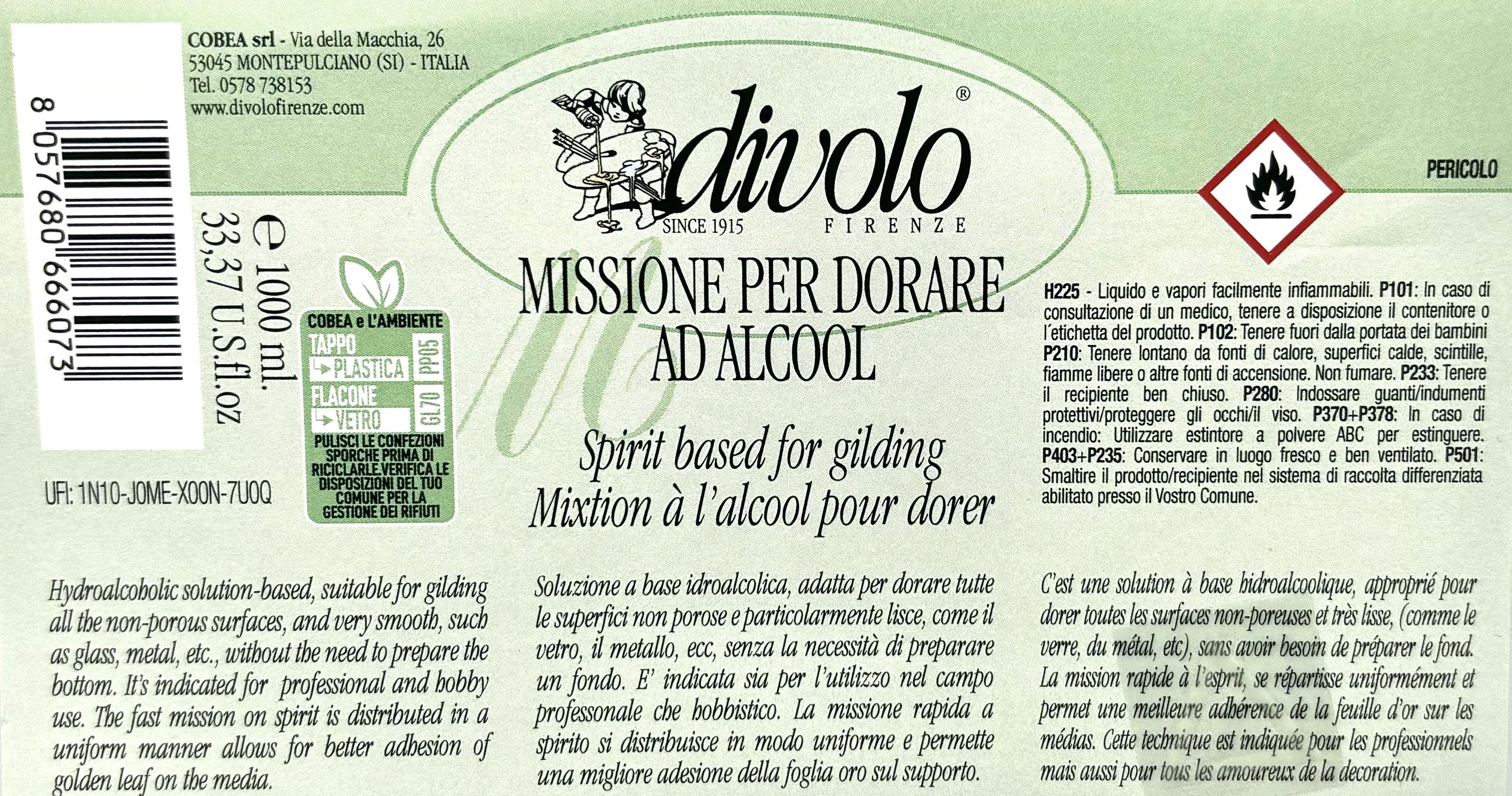 Missione per dorare all'alcool