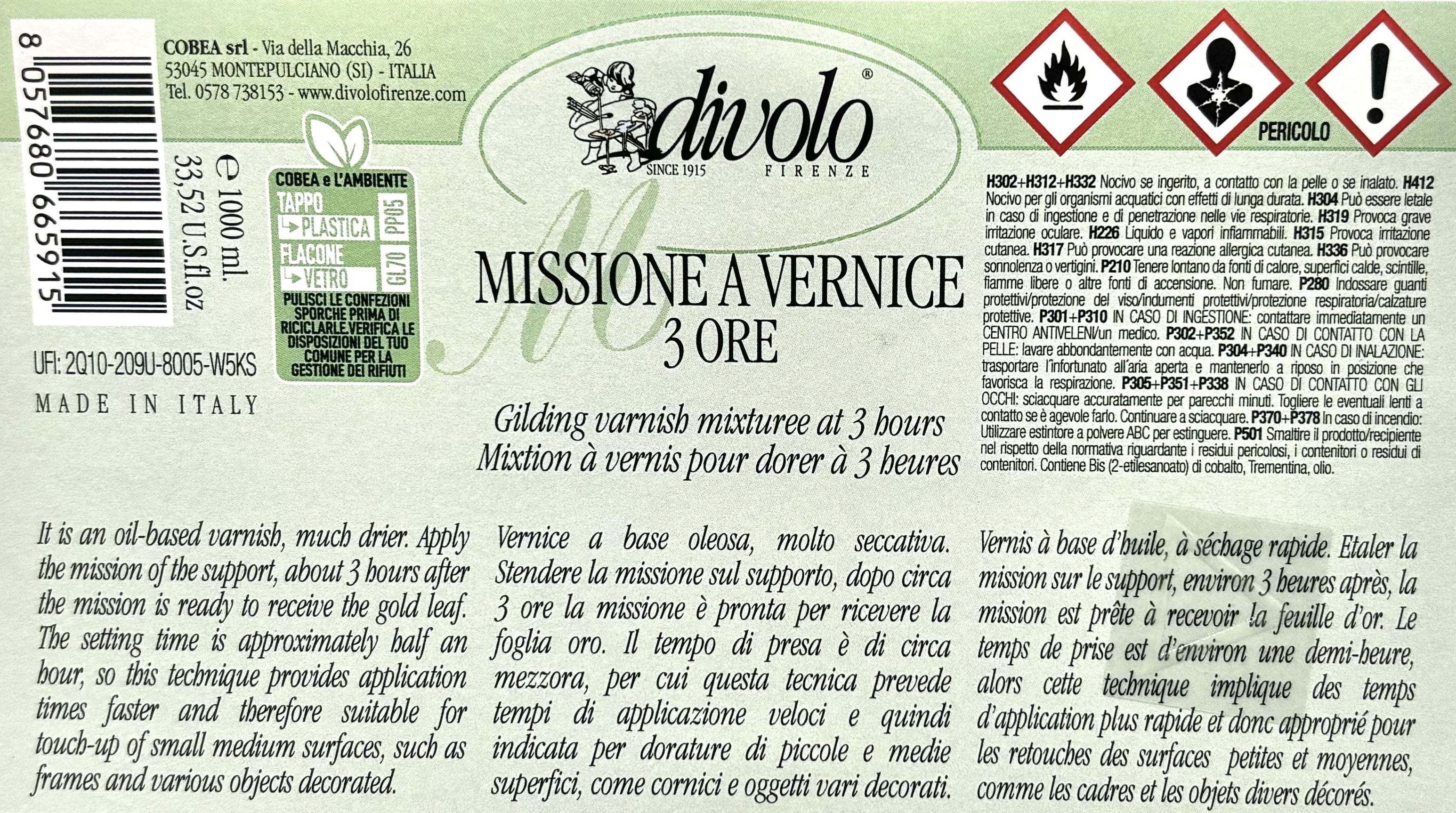 Missione per dorare a vernice a 3 ore