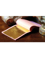 FOGLIA ORO VERO 23 CARATI e 3/4 cm.8x8 libretto da 25 fogli